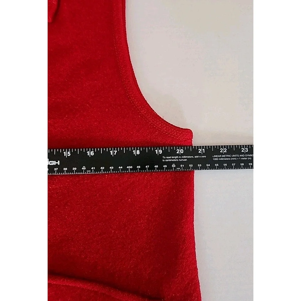 VTG Tally Ho Womens Vest L Red Boiled Wool Sweater Old Money Capsule Ski Winte - Picture 5 of 7